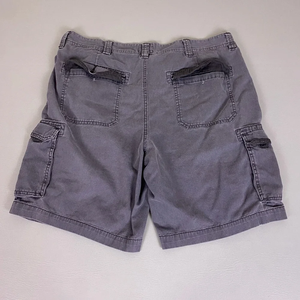 St. Johns Bay Cargo Shorts Men's Size 40 Gray Cotton Twill Outdoor Utility